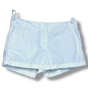 J.Crew White Cotton Chino Shorts Size 4 Coastal Preppy